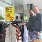 Thiago Sa (left) and Nathan Hughes were  among the customers who enjoyed Boxing Day sales in...