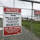 Signs at the Winton wastewater treatment plant warn off members of the public. The Southland...
