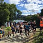 Queenstown youngster Matthew Murray (front) came sixth in the Lake Hayes kids duathlon, finishing...