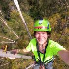 Enjoying the view from the top of New Zealand’s tallest tree. Photos: Jacob McSweeny
