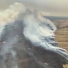The fire near Middlemarch has spread rapidly in hot, windy conditions, burning through 2400ha of...