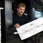 Sam Mackwell (left) and Nico Haima, of Christchurch firm Mackwell Locomotive Ltd, with plans for...