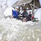 Beate Manguse, Jenda Ulicniku, Alexane Blanchard and Dick Van Der Gelt at the Wanaka Lakefront on...