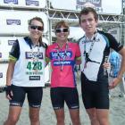 The Faulkner family (from left) Jessica, Simone and James at the finish line of a previous Coast...