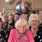 Celebrating her 100th birthday with family and friends is Dunedin woman Alice Ikin, with...