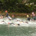 The Lake Dunstan triathlon event kicked off at McNulty inlet yesterday. Photos: Adam Burns