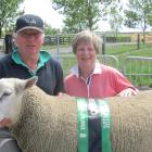 Paul and Kay Gardner with a Texel ram hogget. Photo: Toni Williams