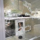 The front window of Ballantynes Showcase Jewellers in lower Thames St in Oamaru, which was...