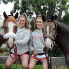 Samantha Gillies (left) with Junior Disco and Emma Gillies with Benrose Playtime relax at home on...
