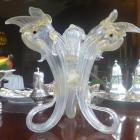 Salviati Ventian glass triple-dolphin table centrepiece. This item could be used as a vase....