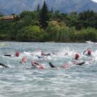 Swimmers head for Ruby Island on the 2.5km swim on Saturday. PHOTOS: MARK PRICE
