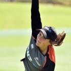 White Ferns spinner Amelia Kerr trains at the University of Otago Oval in Dunedin yesterday in...