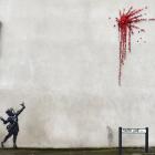 A suspected new mural by artist Banksy is pictured in Marsh Lane in Bristol. Photo: Reuters