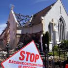 St James Church in South Dunedin was demolished yesterday because it was not earthquake-proof....