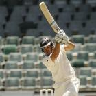 New Zealand batsman Ross  Taylor plays through the offside during his first test, against South...