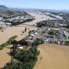 An aerial view of the flooded Mataura River and Gore. Photo: Stephen Jaquiery