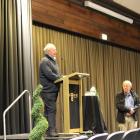 Ken Cochrane speaks at a Southland Recreational Whitebaiters Association public meeting in...
