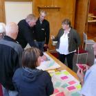 Otago Regional Council Regional Policy Statement workshop attendees discuss issues with Cr Kate...