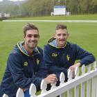 Allrounders Michael Rippon (left) and Nathan Smith put on another crucial lower order partnership...