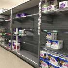 Shelves were bare in places at Countdown Andersons Bay yesterday. Photo: Supplied