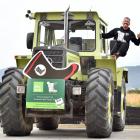 Mental health advocate Mike King stops for a talk at Farmlands Taieri yesterday during the...