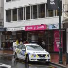 Police were called to the Octagon after a report of a sudden death. Photo: Gregor Richardson 