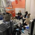 STRANDED: Olivia Leslie (left) with her friends Kim, Manda and Emiliee are among many Cantabrians...
