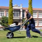 Otago Girls High School groundsman Peter Grimsey is always on the go. Photo: Stephen Jaquiery 