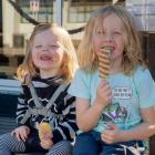 Enjoying a treat on London St, Lyttelton.