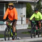 Riders at speed on the Quarryman's Trail - the Sparks Rd cycleway.