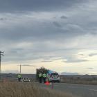 Police at the scene of the crash this morning. Photo: Jared Morgan