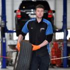 At the garage ... PD Auto mechanic Nick Johnstone, of Dunedin, gets back into business. PHOTO:...
