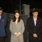 Prime Minister Jacinda Ardern stands at dawn on the driveway of Premier House with her father...