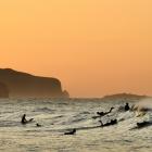 It’s been a while ... Surfers were in the water at St Clair before sunrise yesterday. PHOTO:...