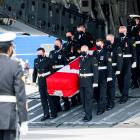 Repatriation ceremony for the Canadian Forces personnel killed in a military helicopter crash in...