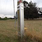 A metal fitting designed to stabilise power poles between Wanaka and Cromwell. PHOTO: MARK PRICE