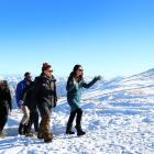 Prime Minister Jacinda Ardern leads a group, including Cardrona Alpine Resort and Treble Cone...