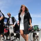 Happy day...McKenzie Bird walks with Jane her dog in the Telford graduation parade in Balclutha...