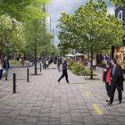 New concept drawings released by the Dunedin City Council show a car, a bike, and a pedestrian...