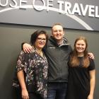 House of Travel Oamaru staff (from left) Liz Morris, Jason Todd and Laura Dinning on their last...