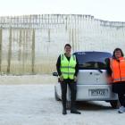 Dagmar Rohrbach (left), of Bigger Picture Oamaru and Parkside Quarries tour operator Judy...