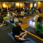 Helen Rice (front left), of Auckland, and Wanaka yoga teacher Susan Allan (front right) were just...