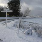 Snow blankets the rural area of Hillend, in the Clutha District. Photo: John Cosgrove