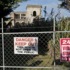 Signs outside Cargill’s Castle warn visitors against entering. PHOTO: GERARD O’BRIEN 
