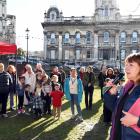 Dunedin South MP Clare Curran speaks at a rally in Dunedin in support of the homeless. Photo:...
