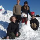 The Auckland family of Kaya (14), Debbie, Fionn (16) and Justin took advantage of freshly fallen...