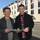 Ted Daniels (left) and Athol Parks outside the Cadbury building last year. Photo: Linda Robertson