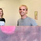 Artists Laura Duffy and Owen Connors with works from ‘‘DUIRVIAS’’. PHOTOS: PETER MCINTOSH