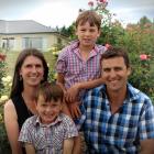New Omarama School principal Bevan Newlands with wife Bridget and children William (9, back) and...