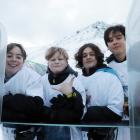 Remarkables staff Kendra Stronach (left) and Alex Laframboise enjoy a drink on the ski resort's...